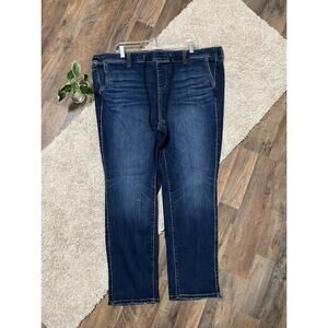 Torrid Size 3X Regular Dark Wash Weekend Boyfriend Mid Rise Pull On Jeans